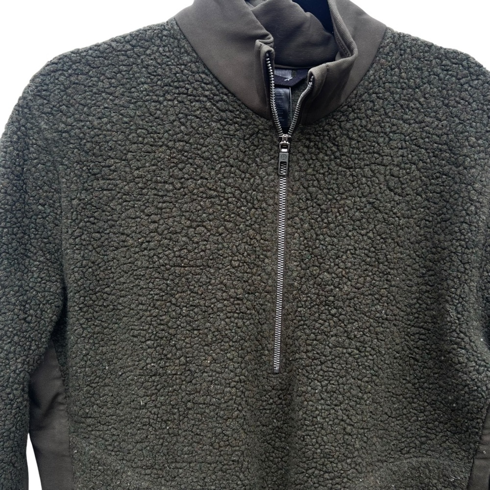 Lululemon Tundra Trek 1/2 Zip Heathered Dark Olive large l jacket sherpa fleece - Picture 9 of 12